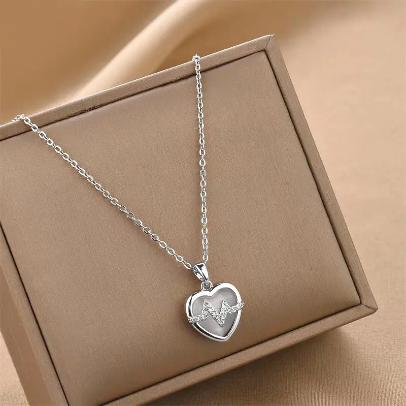 Glismara Hartslag Ketting – Elegant Dubbel Hart Hangertje Glismara