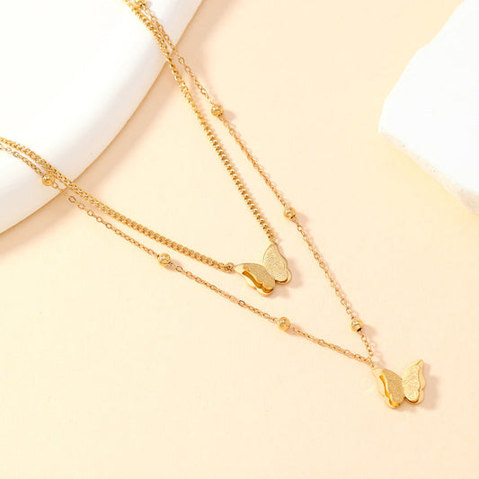 Dubbele Vlinderketting voor Dames | Minimalistisch & Stijlvol Glimara