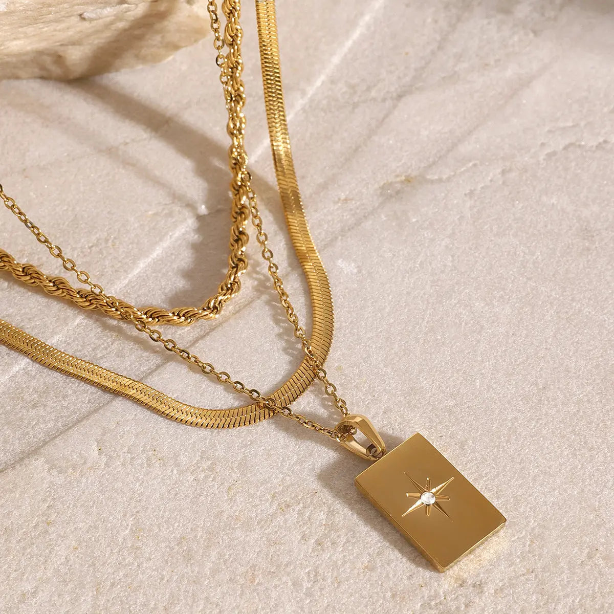 Raphaela Premium Gelaagde Gouden Ketting Glimara