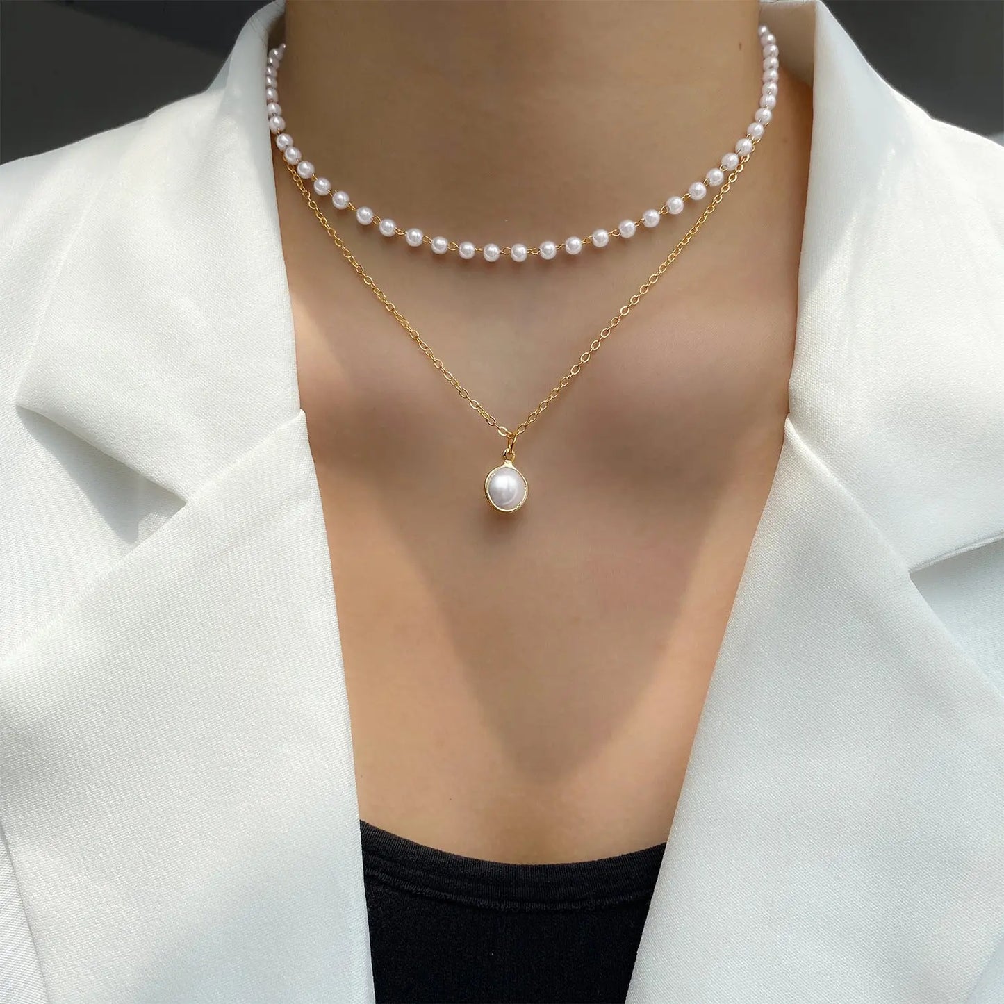 Gouden Parel Ketting Dames Glimara