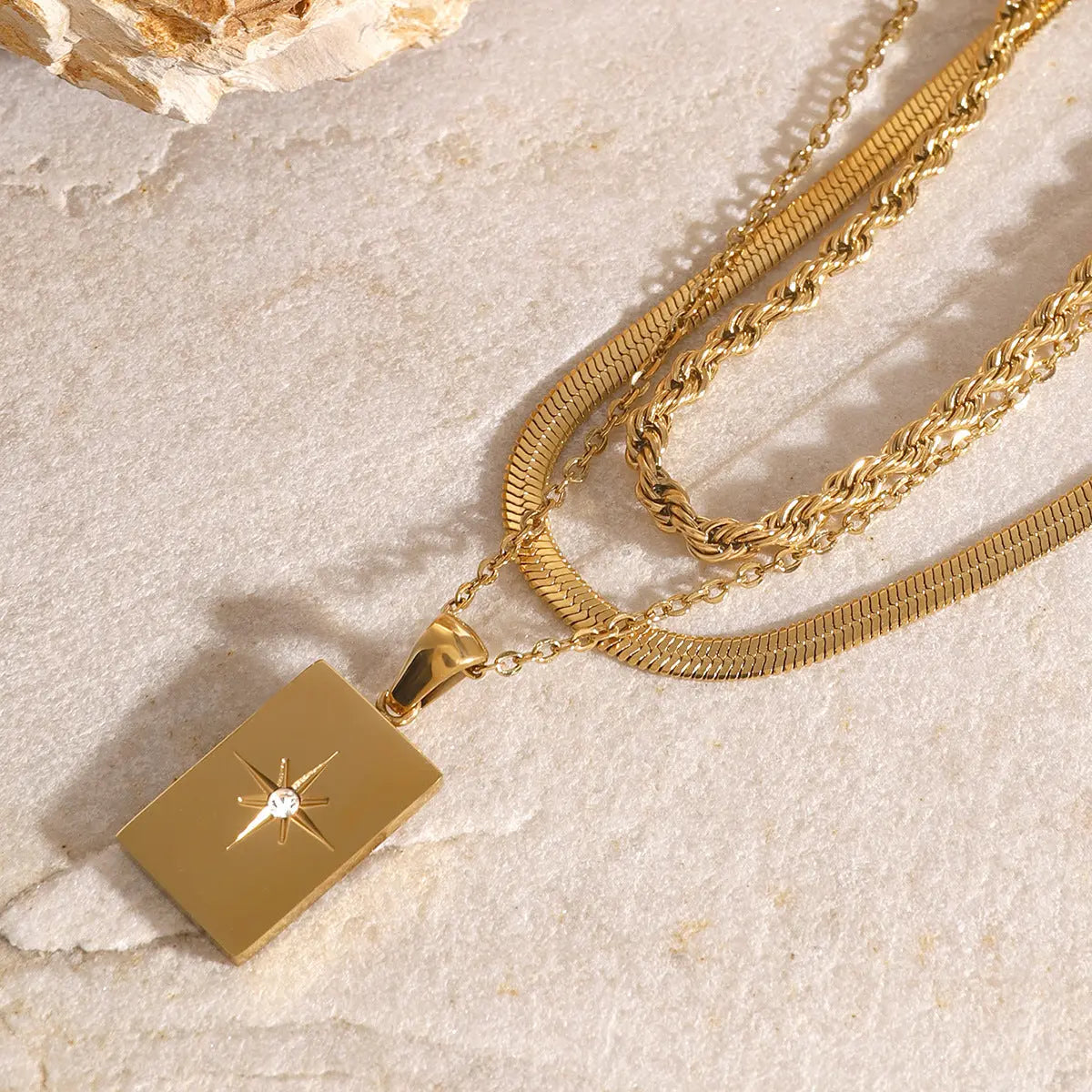 Raphaela Premium Gelaagde Gouden Ketting Glimara